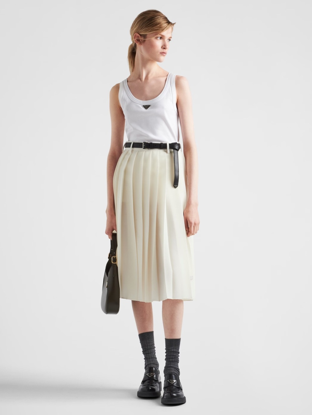 Prada Ribbed Knit Jersey Tank Top - Picture 2 of 5